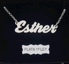 COLLAR CON NOMBRE EN PLATA DE LEY...ESTHER