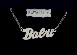 COLLAR CON NOMBRE EN PLATA DE LEY...BABI