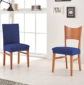 Funda de sofá elastica Begoña c/ azul silla completa