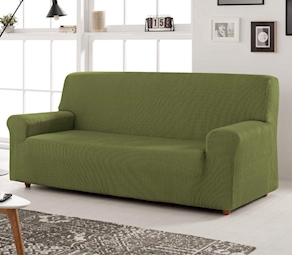 Funda de sofá elastica Begoña c/ verde de 2 plazas