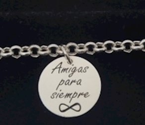Pulsera con medalla...amigas para siempre infinito...