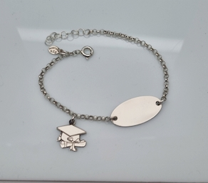 136L...PULSERA BIRRETE Y CHAPA OVAL