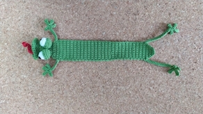 Marcapáginas ganchillo rana