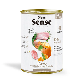 Dibaq Sense Dog  Grain Free Pavo y calabaza lata para perros 380GR