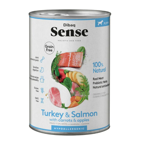 Dibaq Sense Dog  Grain Free PUPPI Salmon y Pavo lata para perros 380GR