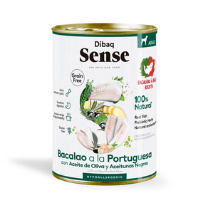 Dibaq Sense Dog  Grain Free BACALAO A LA PORTUGUESA  lata para perros 380GR