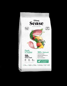 Dibaq Sense DOG Grain Free PATO & PAVO (LIGHT &SENIOR) pienso para perros 2Kilos